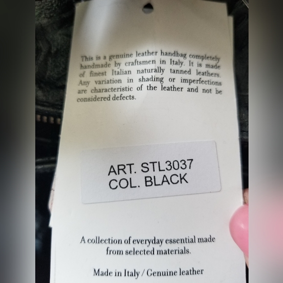 NWT 🇮🇹 Isadora Italian Black Tooled Floral Leather Large Satchel Tote Bag - Picture 13 of 13